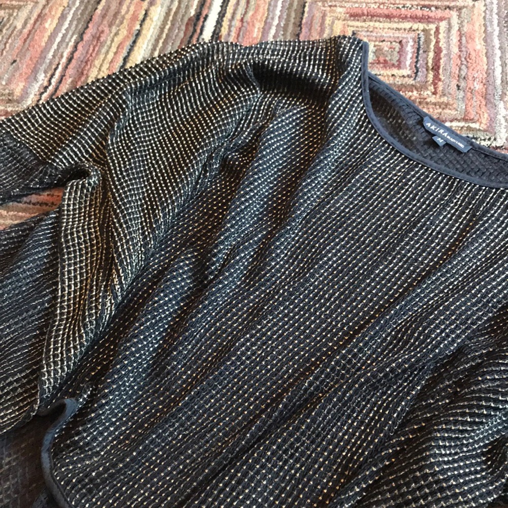Gold and Black Flowy Mesh Tunic